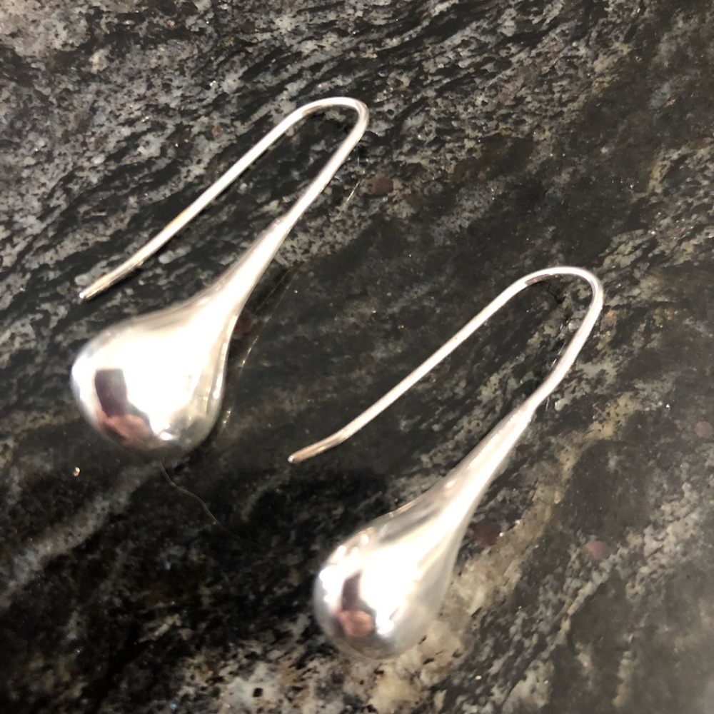 Silver NVC Teardrop Earrings